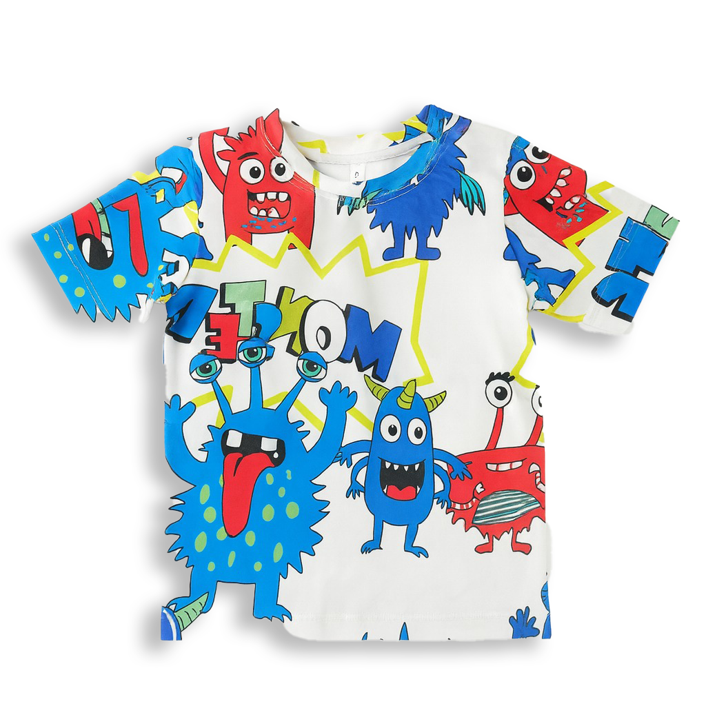 WHITE MOSTAR  KIDS WEAR TSHIRT .