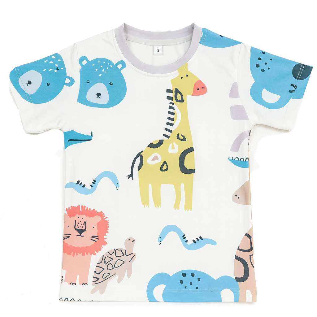 WHITE YELLOW GIRAFF KIDS WEAR T-SHIRT & SHORTS SET