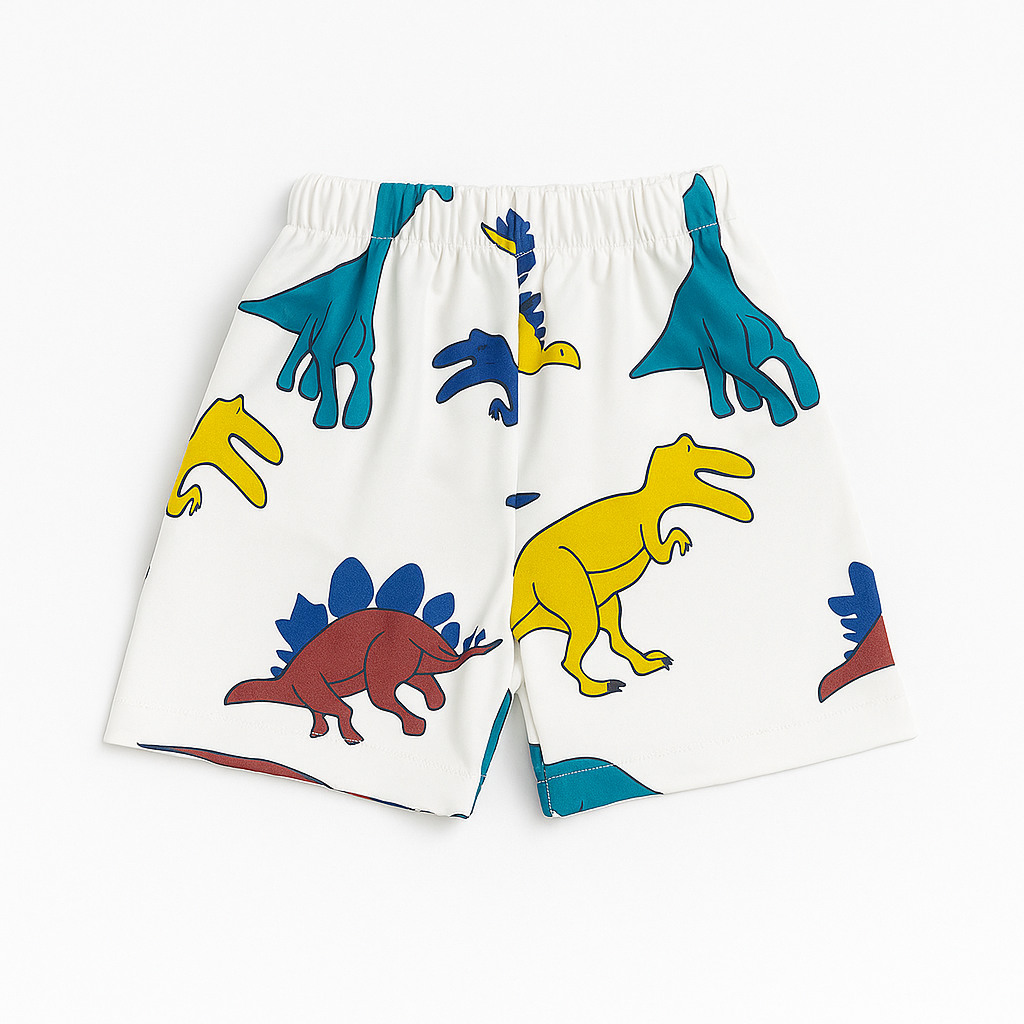 WHITE DAINO KIDS WEAR T-SHIRTS & SHORTS