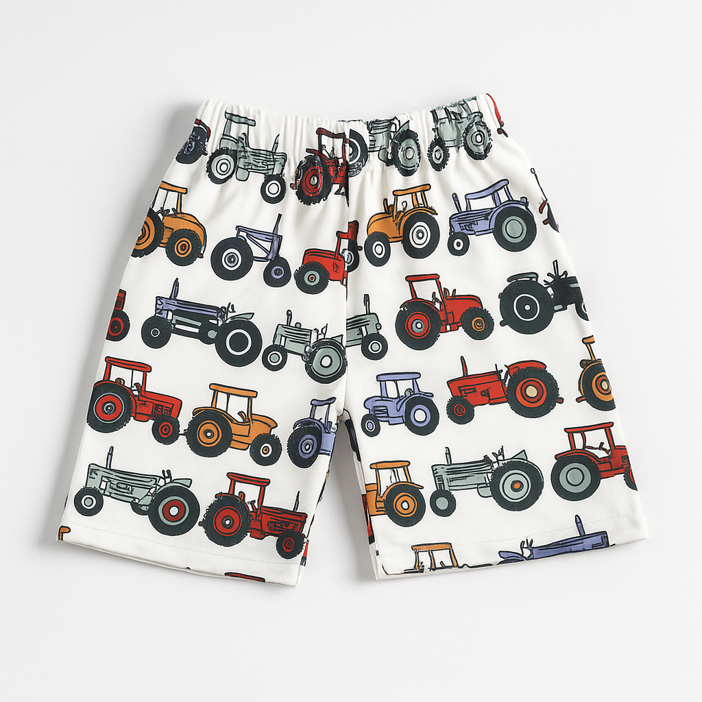 WHITE TRACTOR KIDS WEAR T-SHIRTS & SHORTS SET