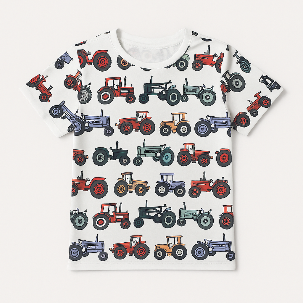 WHITE TRACTOR KIDS WEAR T-SHIRTS & SHORTS SET