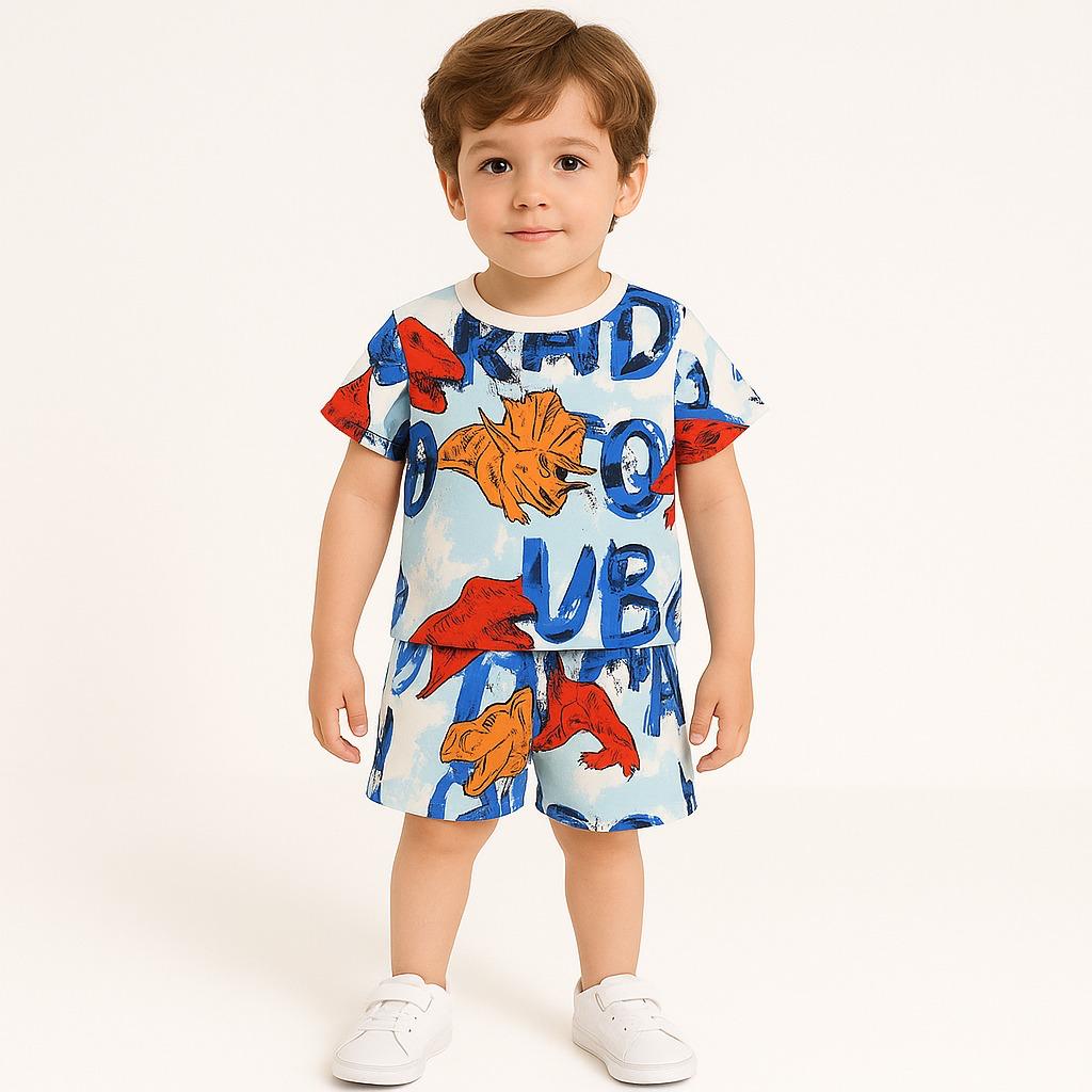 SKY DAINOSAR KIDS WEAR TSHIRT & SHORTS SET .