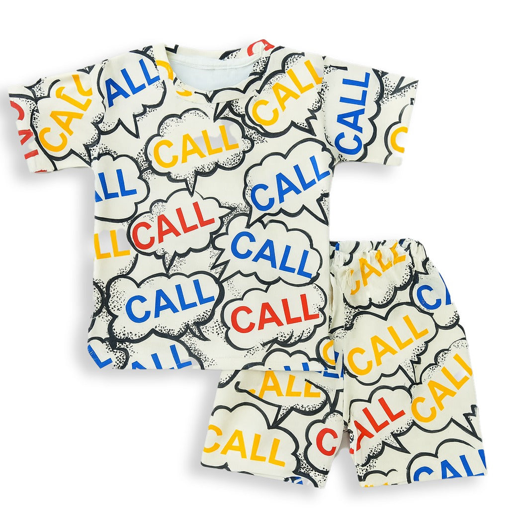 COLORING CALL KIDS WEAR TSHIRT & SHORTS SET .