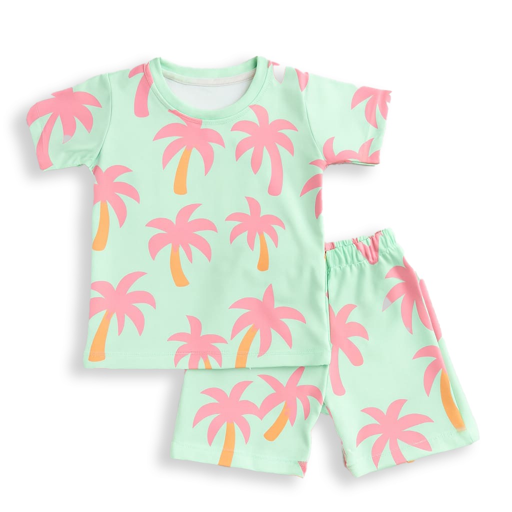 PINK NARIYELI KIDS WEAR TSHIRT & SHORTS SET .