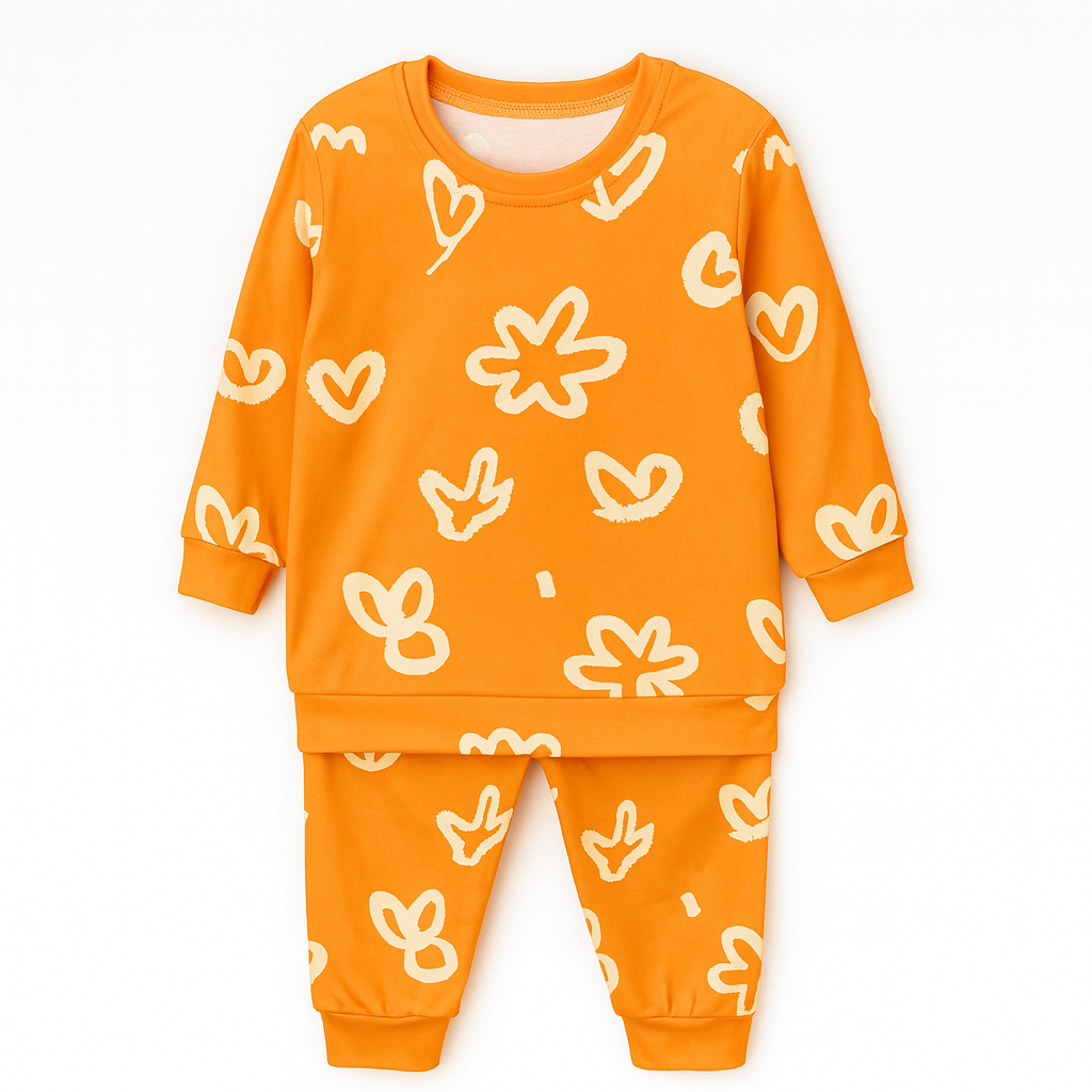 YELLOW FLOWER KIDS WEAR TOP & BOTTOM FULL CO-ORD SET