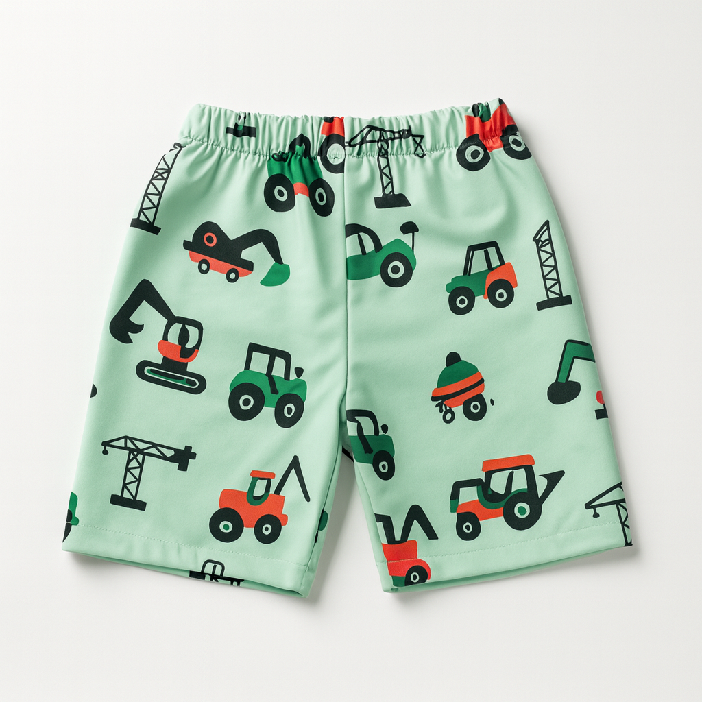 GREEN TRUCK KIDS WEAR TSHIRT & SHORTS SET .