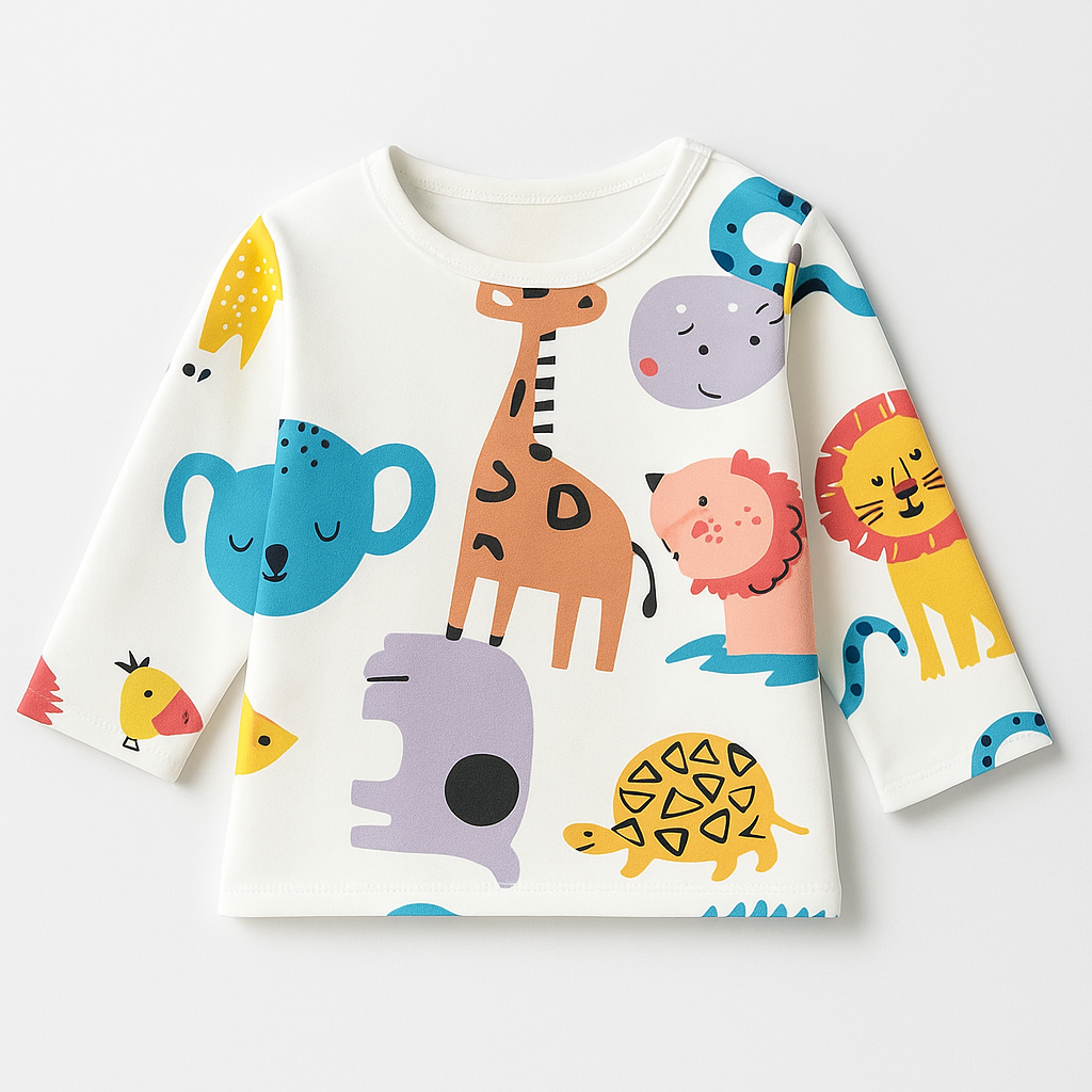 WHITE YELLOW GIRAFF KIDS WEAR T-SHIRT & SHORTS SET