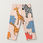 CREAM ANIMAL KIDS WEAR TOP AND BOTTOM FULL CO-ORD SET