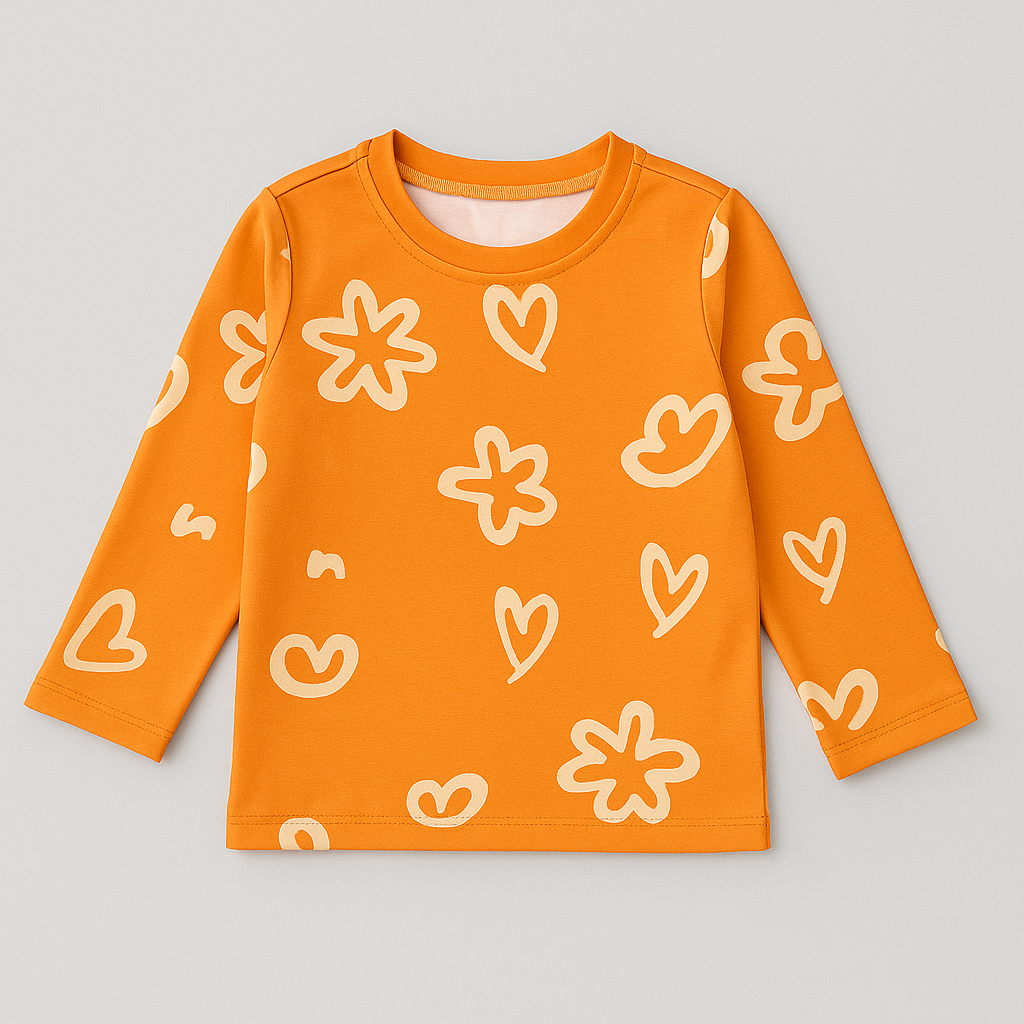 YELLOW FLOWER KIDS WEAR TOP & BOTTOM FULL CO-ORD SET