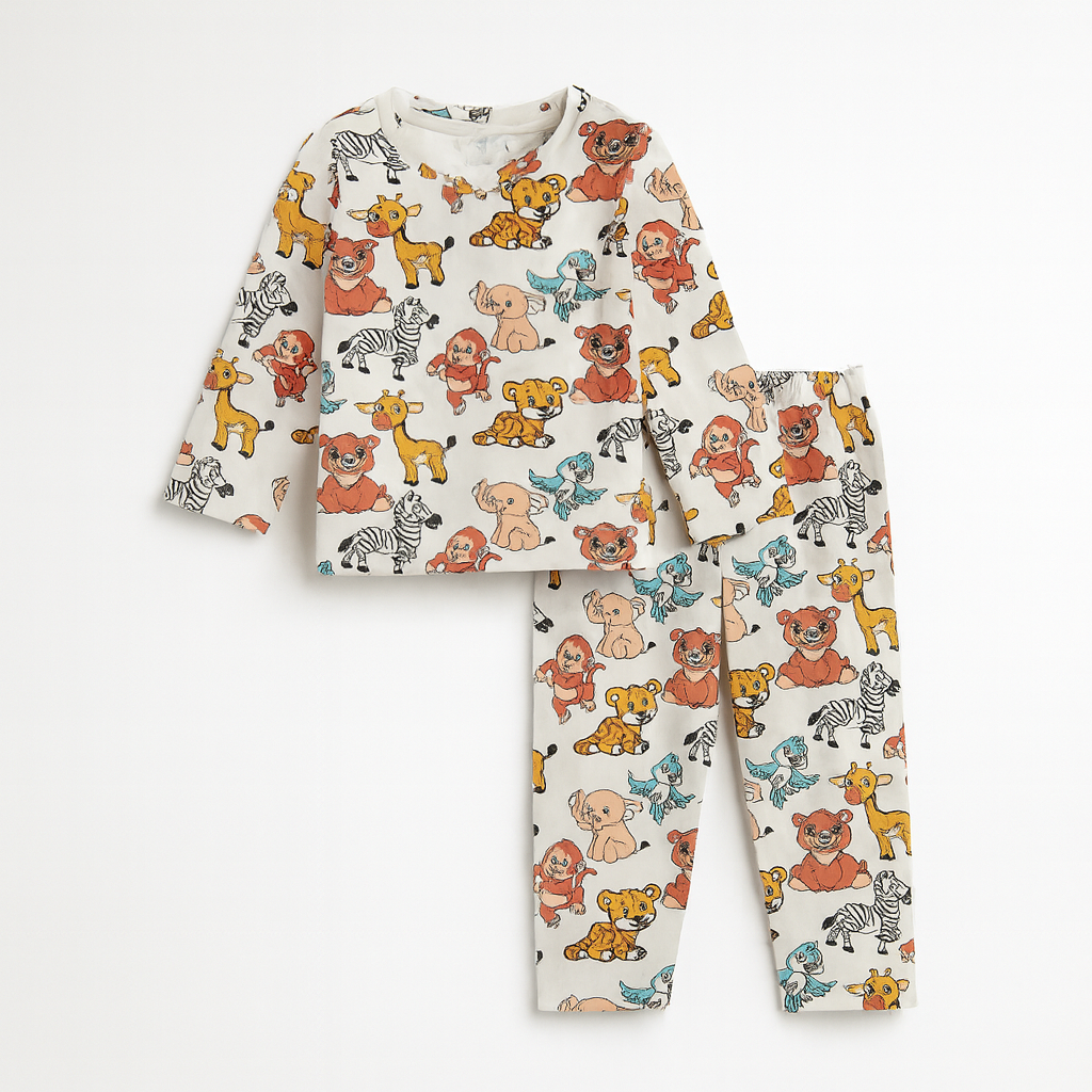 WHITE ZIBRA KIDS WEAR T-SHIRT & SHORTS SET FULL