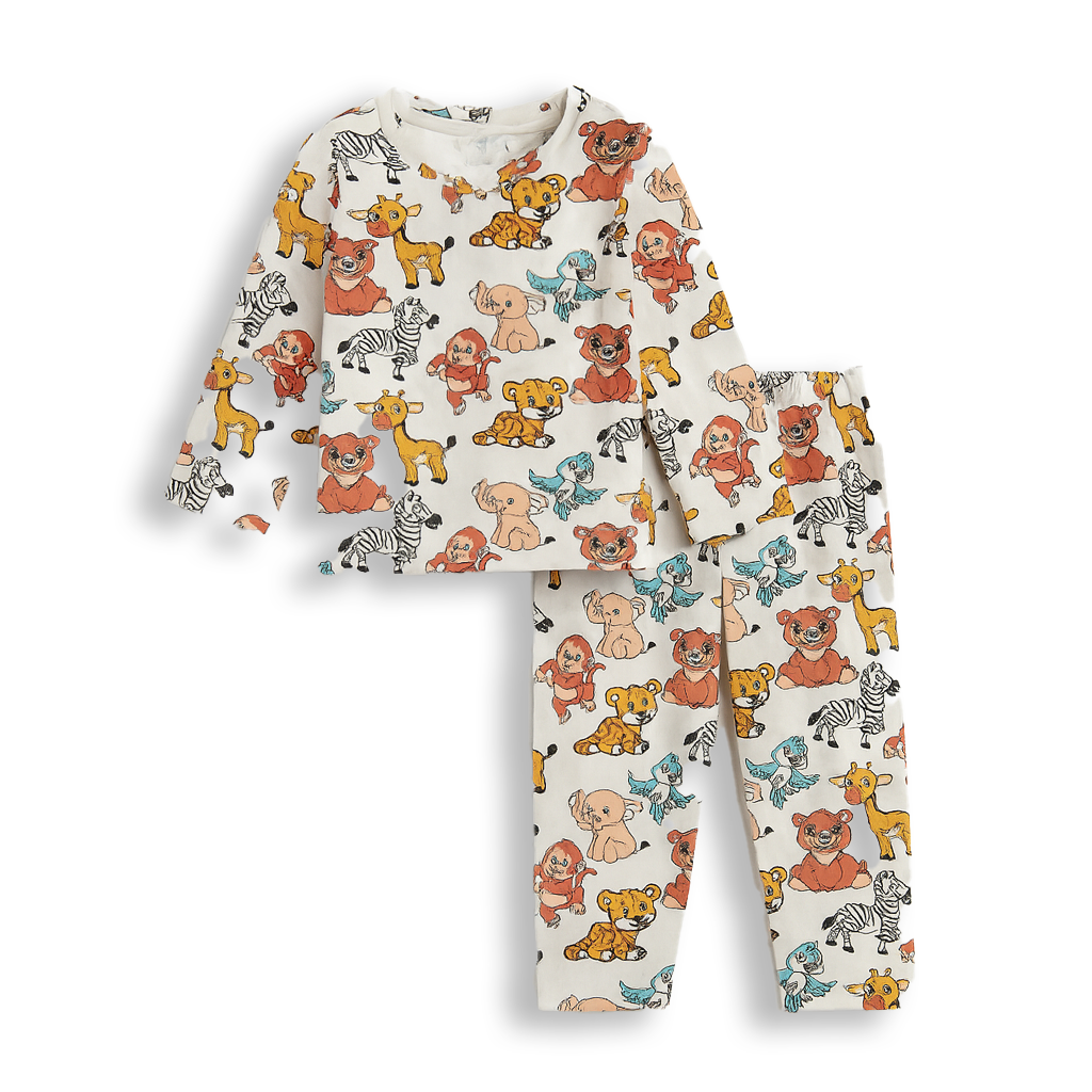 WHITE ZIBRA KIDS WEAR T-SHIRT & SHORTS SET FULL