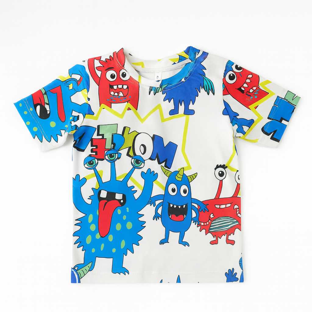 WHITE MOSTAR  KIDS WEAR TSHIRT .