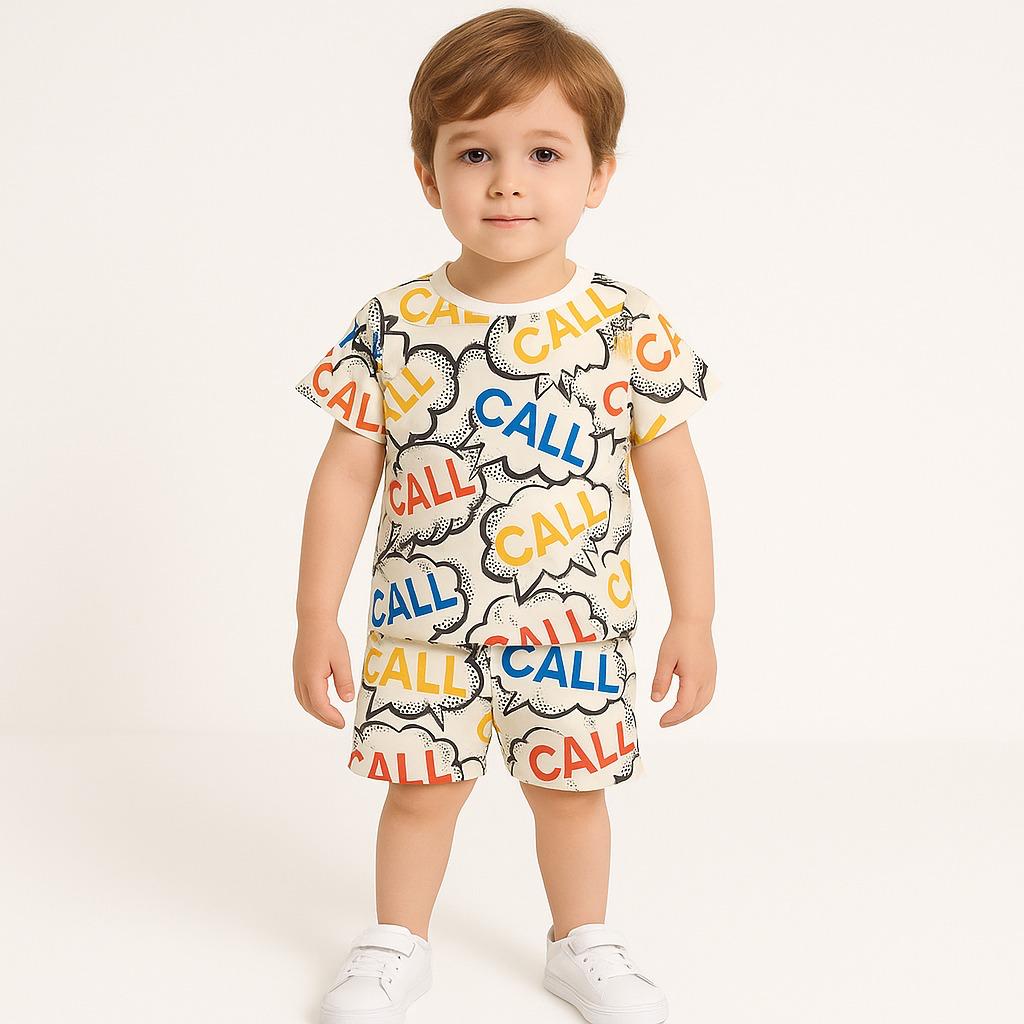 COLORING CALL KIDS WEAR TSHIRT & SHORTS SET .