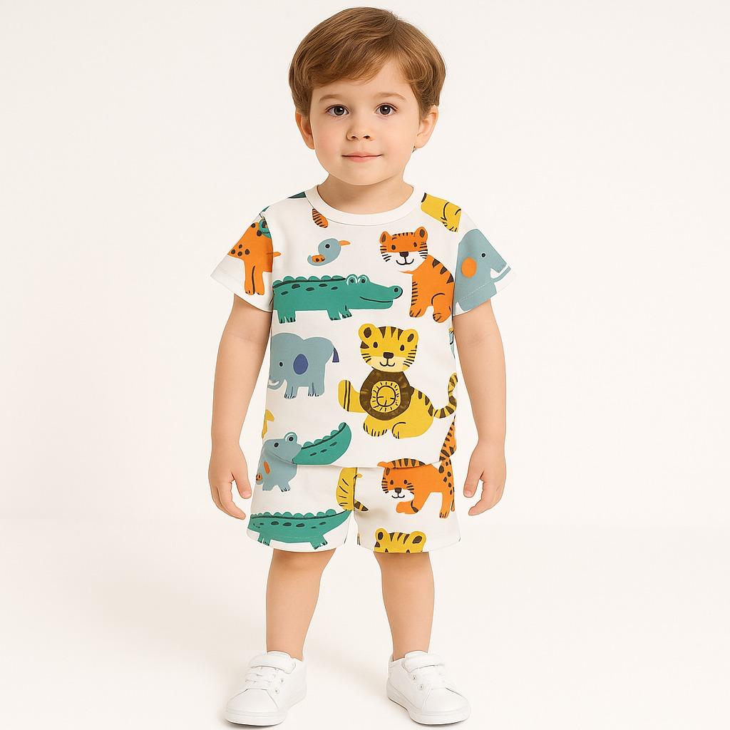 COLOUR ZOO KIDS WEAR TSHIRT & SHORTS SET .