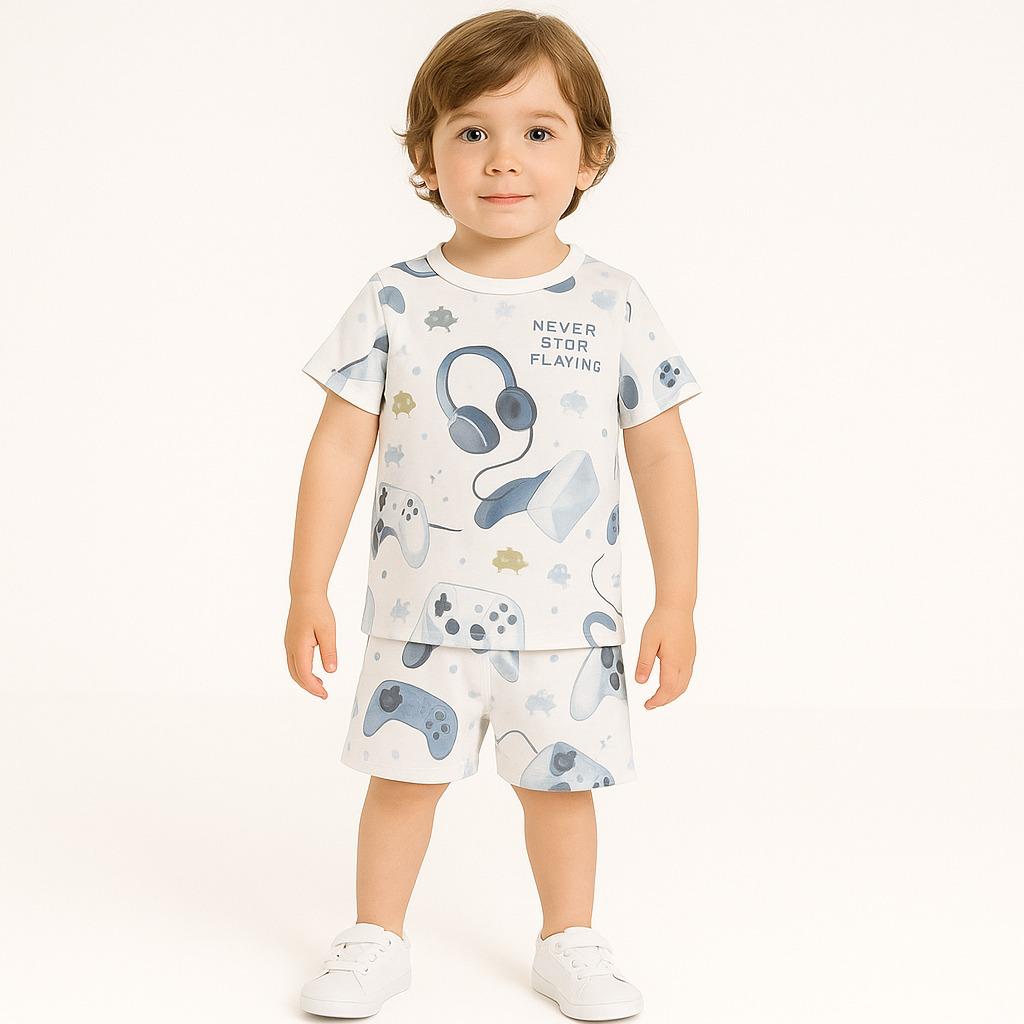 GAME  KIDS WEAR TSHIRT & SHORTS SET .