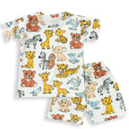 WHITE ZIBRA KIDS WEAR T-SHIRT & SHORTS SET