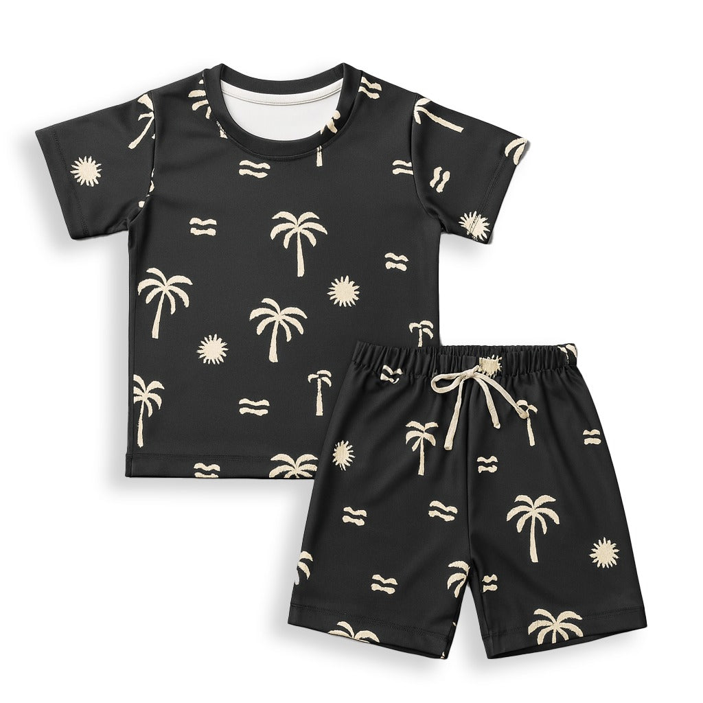 BLACK NARIYELI  KIDS WEAR TSHIRT & SHORTS SET .