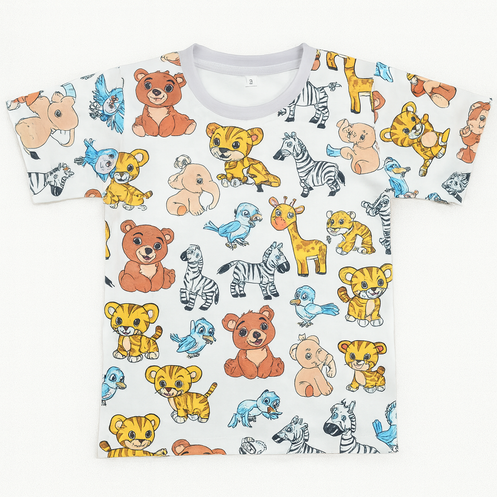 WHITE ZIBRAA KIDS WEAR TSHIRT .