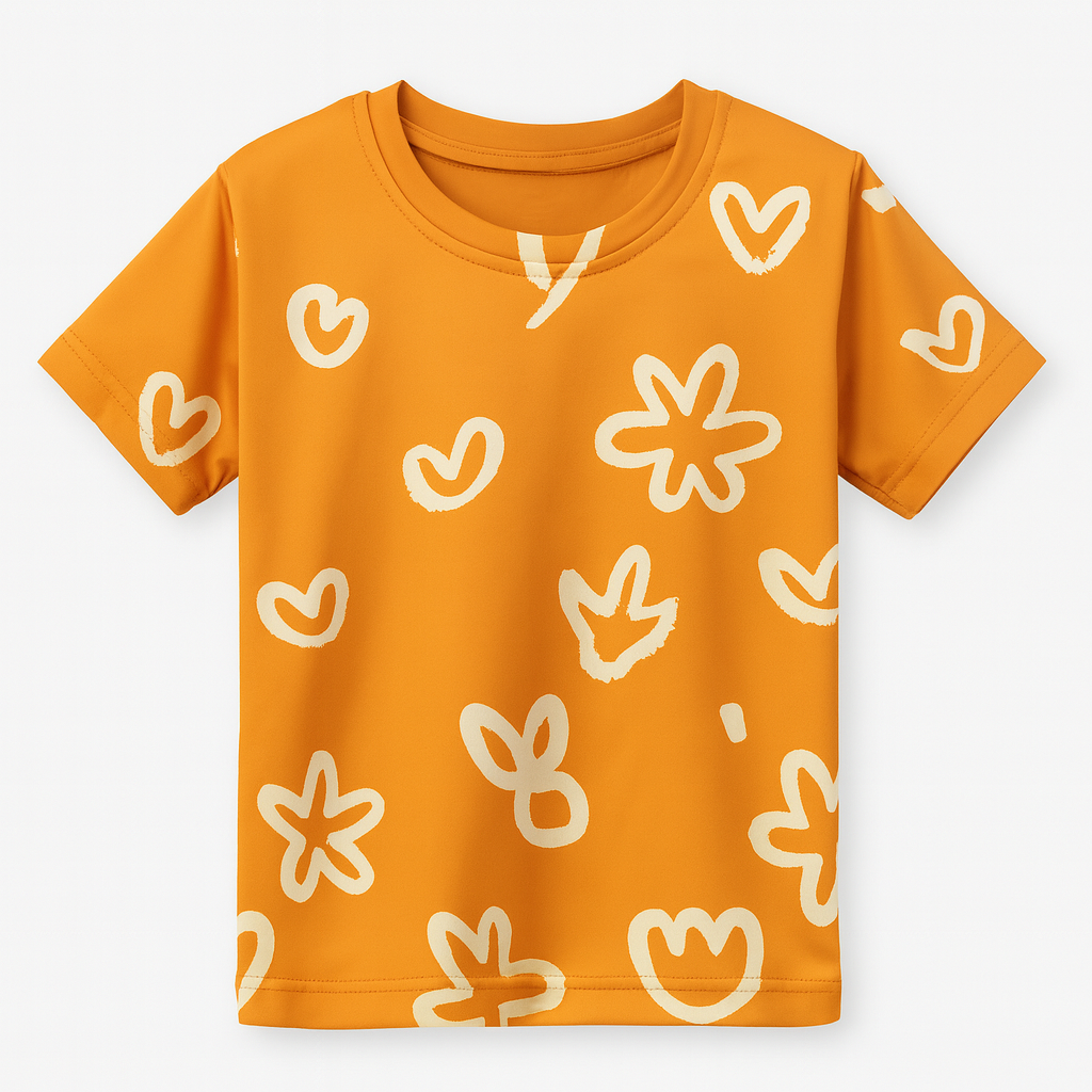 YELLOW FULL  KIDS WEAR TSHIRT .