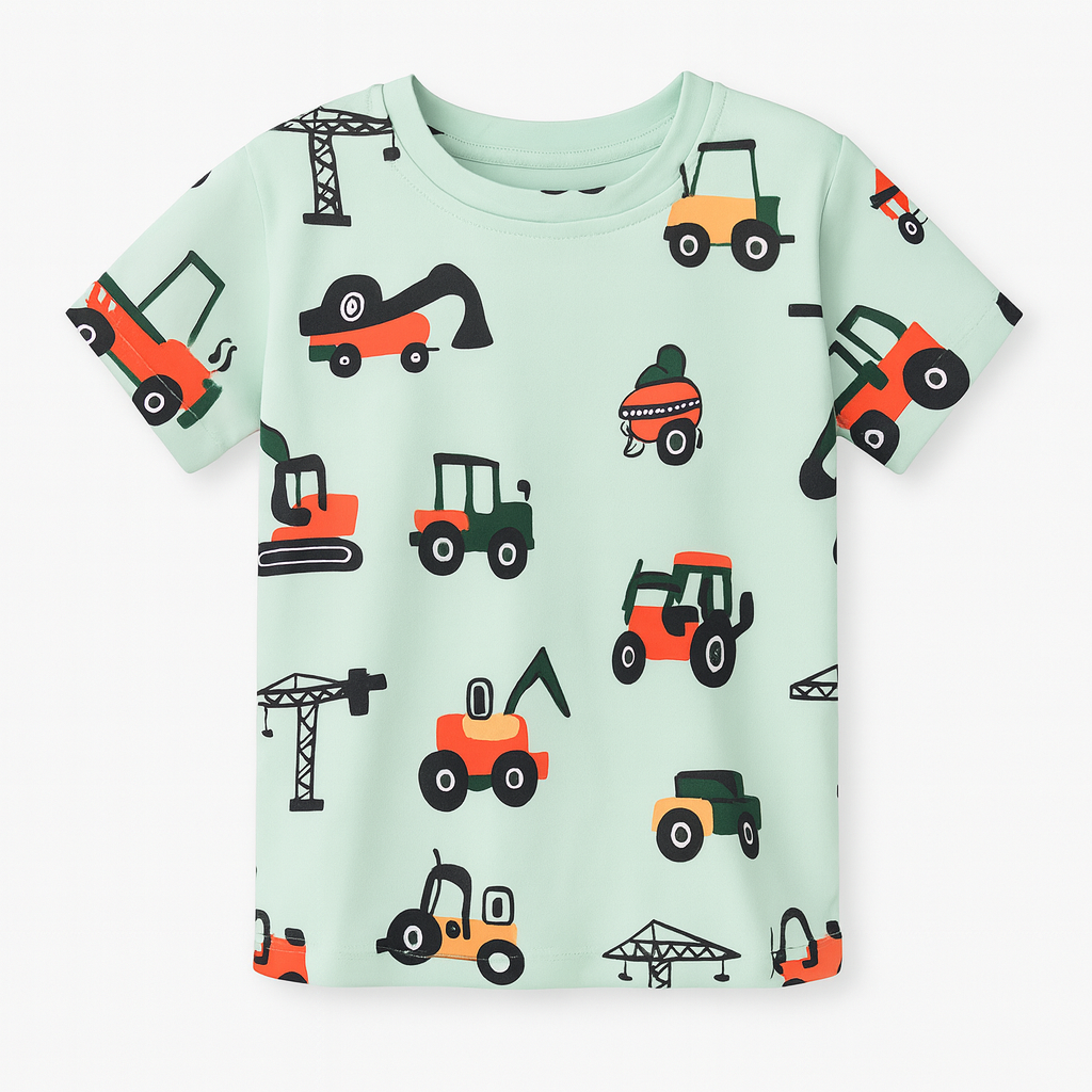 GREEN TRUCK  KIDS WEAR TSHIRT .